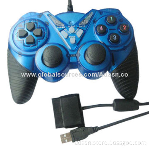 Wired 2-in-1 PC PS2 joystick with dual shock, various colors are available, factory cheap price